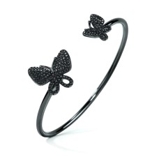 Brazalete Folli Follie Mariposas Plata de ley (Ø 55 mm)