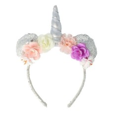 Diadema Inca Lentejuelas Flores Decorativas Unicornio