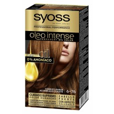 Tinte Permanente Syoss Olio Intense Sin amoniaco Nº 6.76 Cobrizo ambar