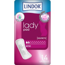 Compresas para Incontinencia Lindor Lady Pad Mini 14 Unidades