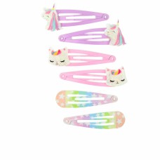 Clips para Pelo Inca   Multicolor Unicornio 6 Unidades