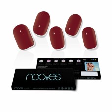 Uñas Postizas Nooves Midnight rain Gel Autoadhesivas Rojo