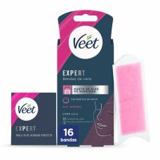 Bandas Depilatorias Faciales Veet Expert (16 Unidades)