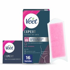 Bandas Depilatorias Corporales Veet Expert Bikini (16 Unidades)