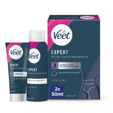 Set para el Afeitado Veet Expert Depilación Línea del bikini/Zonas íntimas 2 Piezas