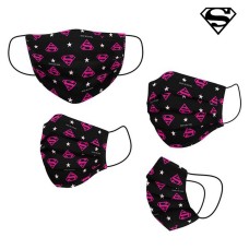 Mascarilla Higiénica de Tela Reutilizable DC Super Hero Girls Infantil Negro