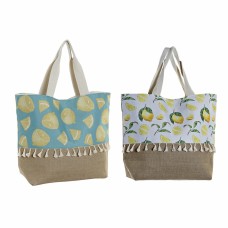 Bolso DKD Home Decor Limón Poliéster Jute (2 pcs) (44 x 15 x 57 cm)