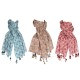 Pañuelo Home ESPRIT Marrón Turquesa Coral (3 Unidades)