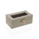 Caja para Relojes Versa Beige Madera MDF 11,5 x 8 x 21 cm