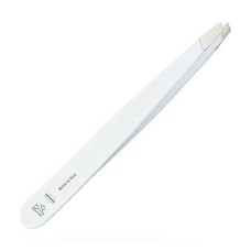 Pinzas para Depilar Premax Punta oblicua Acero Inoxidable Blanca (9 cm)