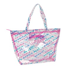 Bolso Mujer Barbie Logomania Transparente Rosa claro 54 x 35 x 17 cm