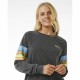 Sudadera sin Capucha Mujer Rip Curl High Tide Surf Raglan Crew Gris