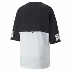 Camiseta de Manga Corta Mujer Puma Power Colorblock Blanco Negro