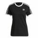 Camiseta de Manga Corta Mujer Adidas 3 stripes Negro