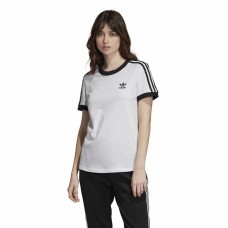 Camiseta de Manga Corta Mujer Adidas 3 stripes Blanco