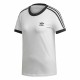 Camiseta de Manga Corta Mujer Adidas 3 stripes Blanco